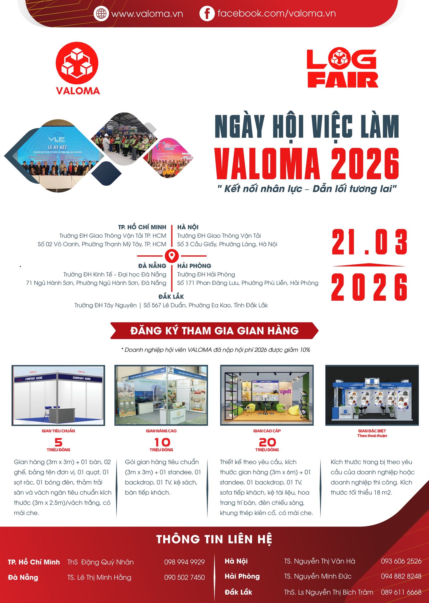 NGÀY HỘI VIỆC LÀM VALOMA 2026 – LogFair “Kết nối nhân lực – Dẫn lối tương lai” 21/3/2026